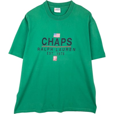 古着 ラルフローレン Ralph Lauren CHAPS チャップス 半袖 ロゴTシャツ カナダ製 メンズL相当/eaa621669