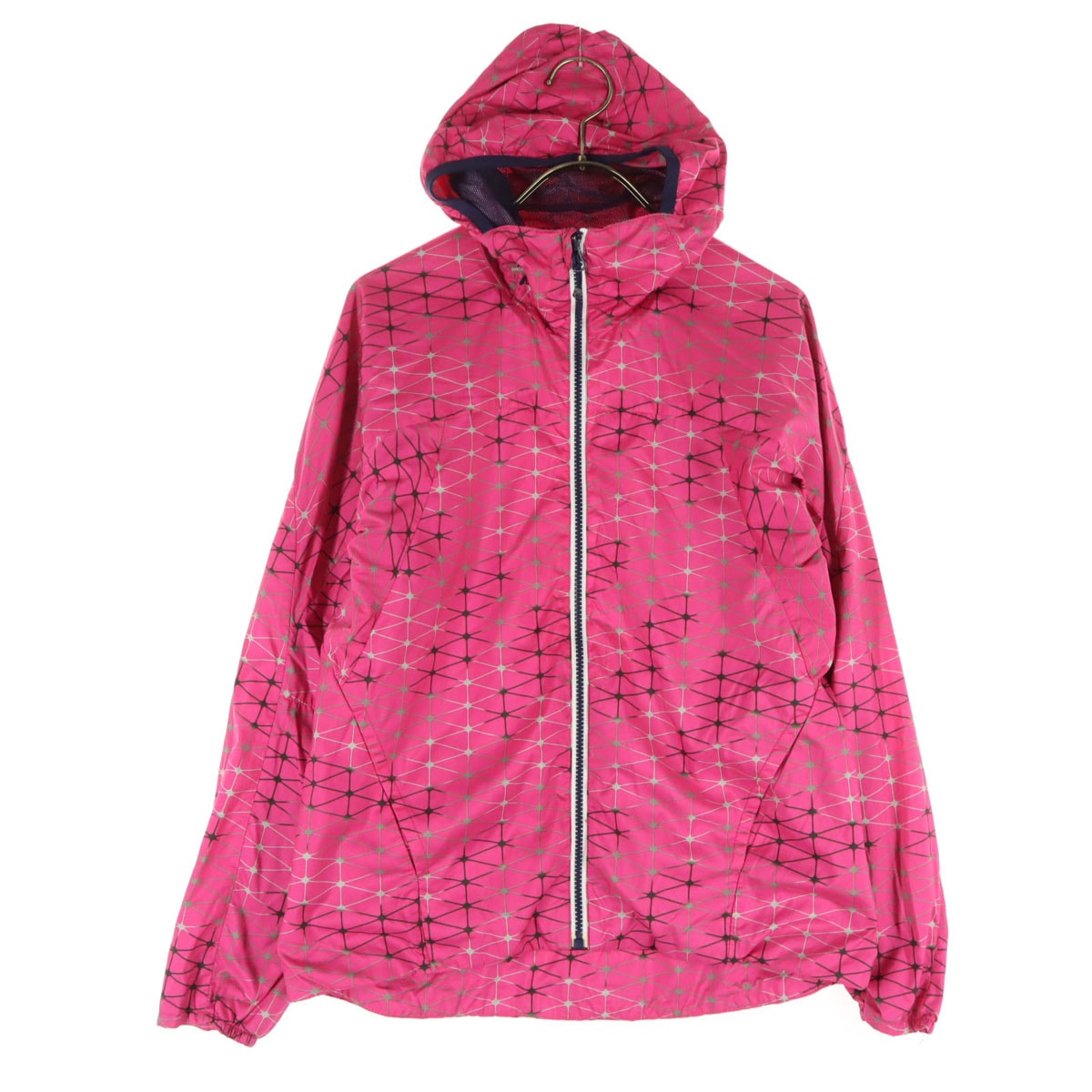 adidas アディダス 幾何学模様 長袖 ウインドブレーカー M ピンク