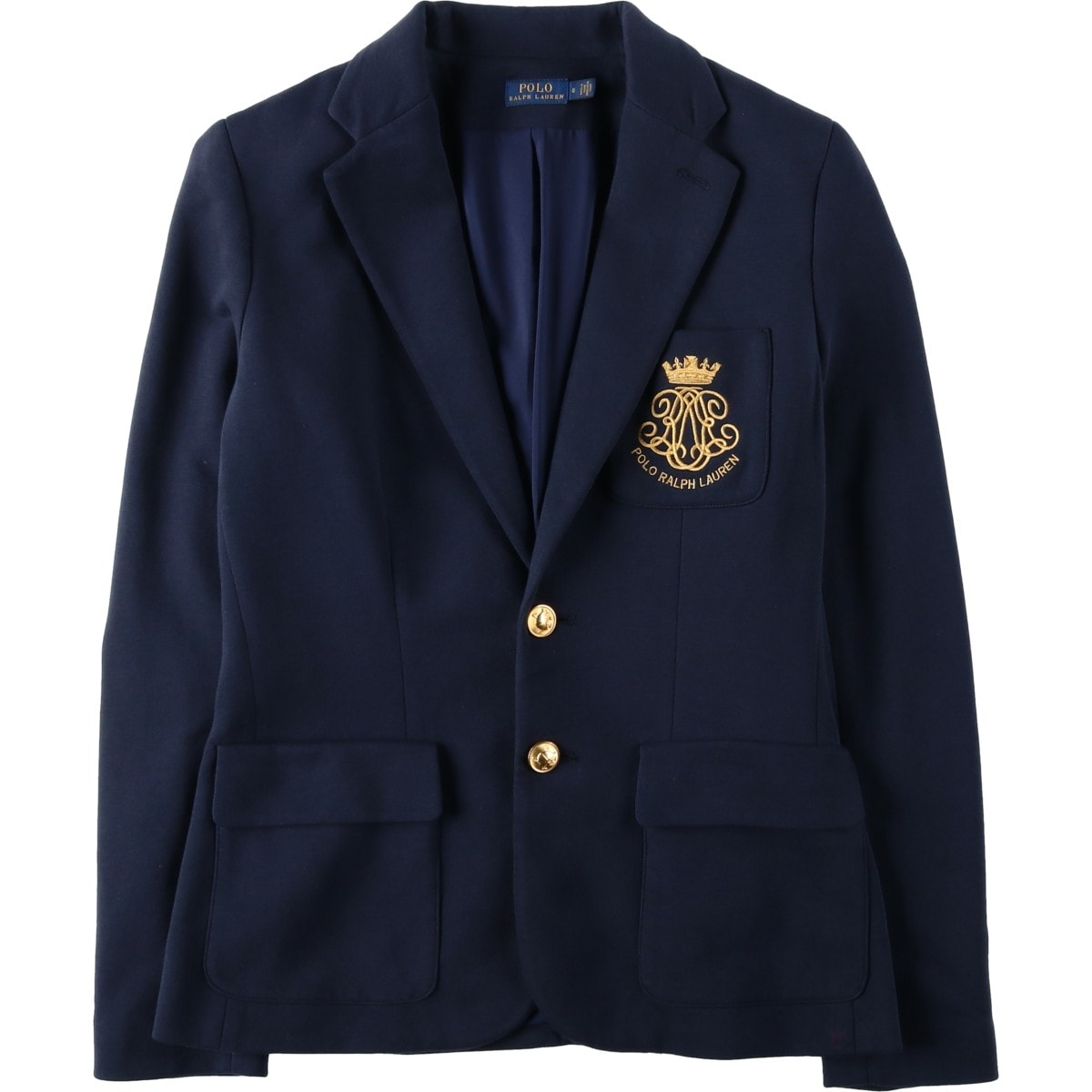 古着 ラルフローレン Ralph Lauren POLO RALPH LAUREN 紺ブレザー テーラードジャケット レディースS相当/eaa632014