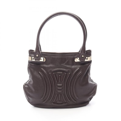 セリーヌ CELINE トリオンフ トートバッグ バッグ レザー レディース ブラウン系 【中古】