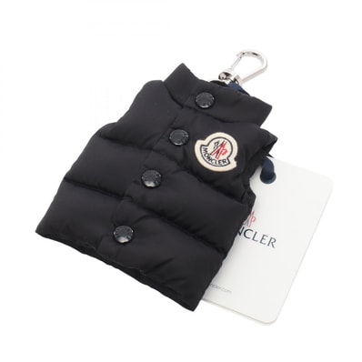 モンクレール MONCLER ベスト キーリング付き チャーム アクセサリー ナイロン レザー メンズ レディース ブラック系 / マルチカラー 6F00002M7726999 【新品】