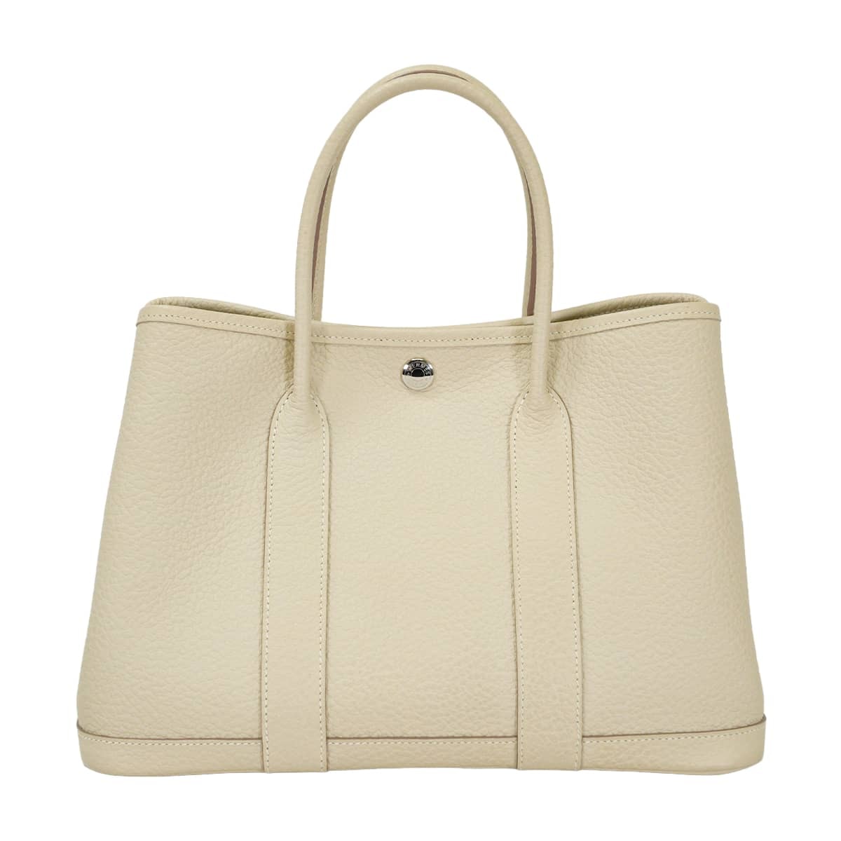 HERMES エルメス トートバッグ ガーデンパーティ 30 TPM オールレザー クレ ヴァッシュカントリー シルバー金具 C刻印 新品同様【中古】