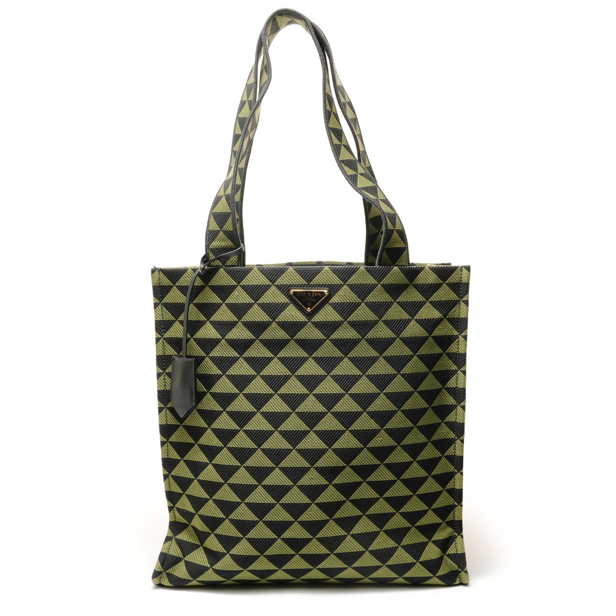 プラダ PRADA エンブロイダリーファブリック トートバッグ【中古】