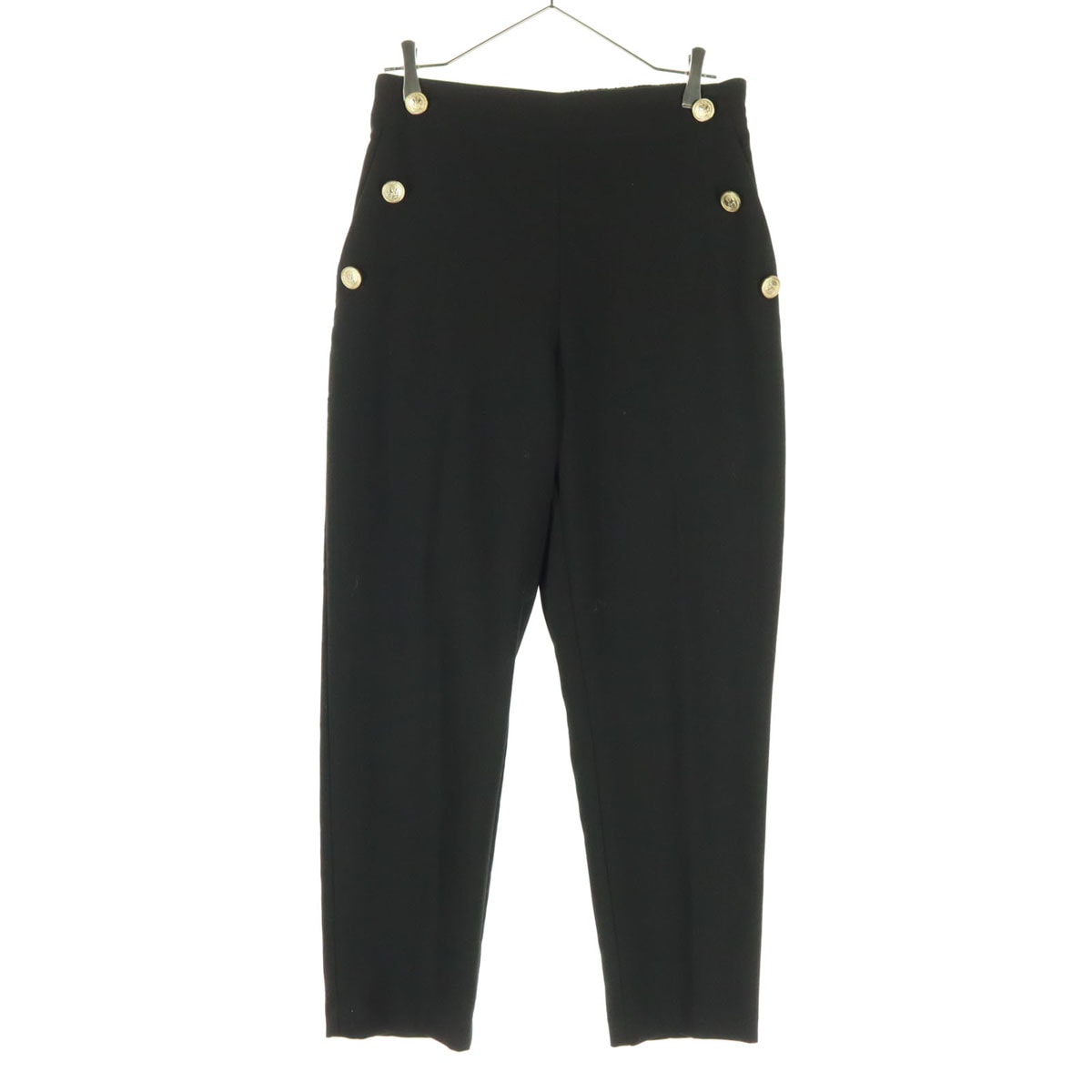 ZARA ザラ テーパードパンツ M ブラック 金ボタン