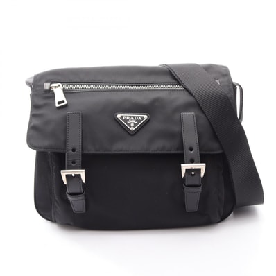 プラダ PRADA TESSUTO ショルダーバッグ バッグ ナイロン レザー レディース ブラック系 【中古】