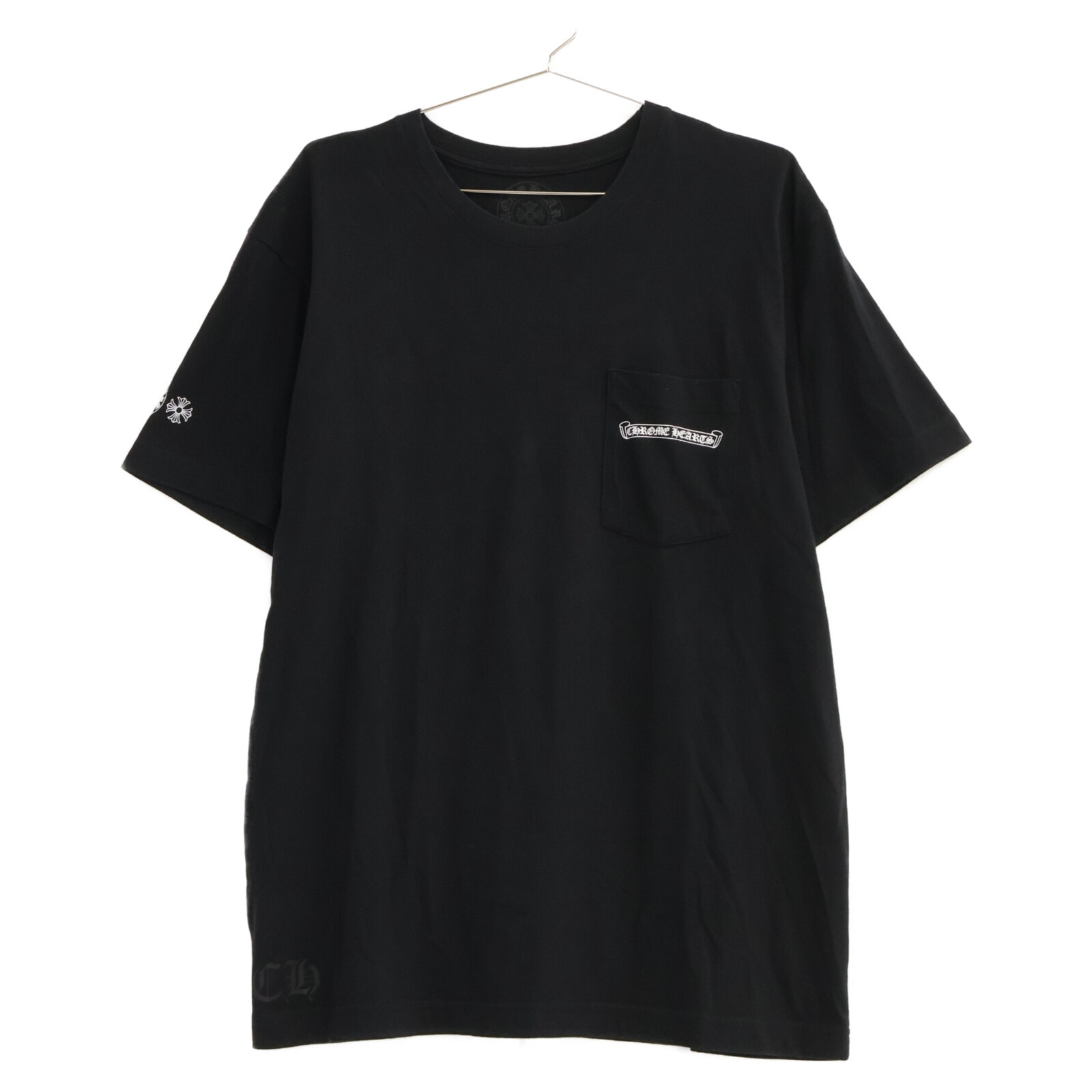クロムハーツ ブラック Heart Eye Chart Pink Dagger Tシャツ L