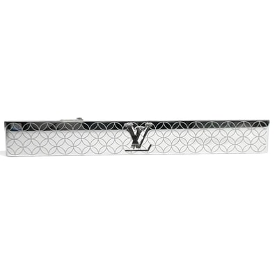 LOUIS VUITTON 極美品 ルイヴィトン パンスクラヴァット シャンゼリゼ ネクタイピン M65042 メタル AN1211 シルバー タイバー タイピン アクセサリー モノグラム LV ヴィトン Aランク 中古 鑑定済 ヴィトンネクタイピン