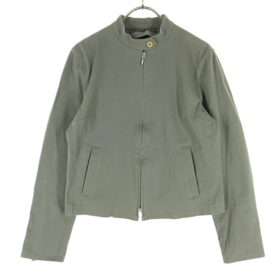 美品 RALPH LAUREN ラルフローレン 日本製 長袖 ショート丈 シングルライダースジャケット 11 グレー