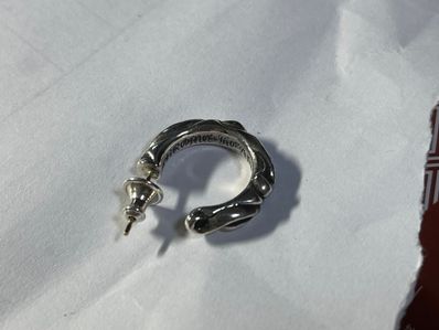 Chrome Hearts Hoop Scroll 1 Earrings "Silver"