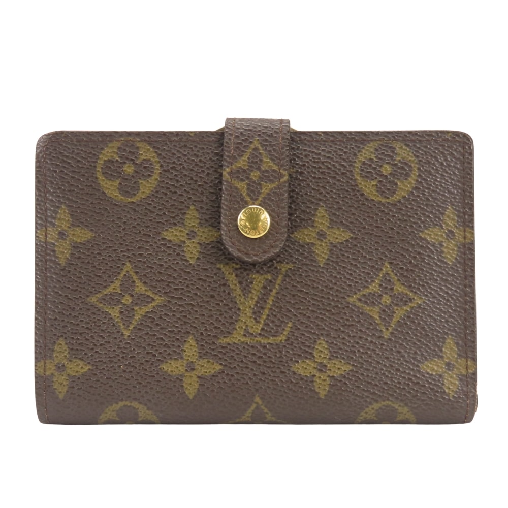 【中古】 ルイ・ヴィトン 二つ折り財布 ポルトモネ ビエ ヴィエノワ M61663 モノグラム ブラウン がま口 定番 人気 レディース 女性 LOUIS VUITTON