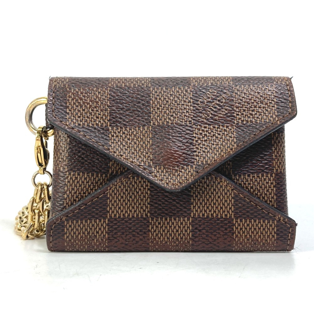 ルイヴィトン LOUIS VUITTON ポシェット キリガミ N60285 ダミエ チェーンネックレス付き 小銭入れ 財布 コインケース ダミエキャンバス エベヌ ブラウン