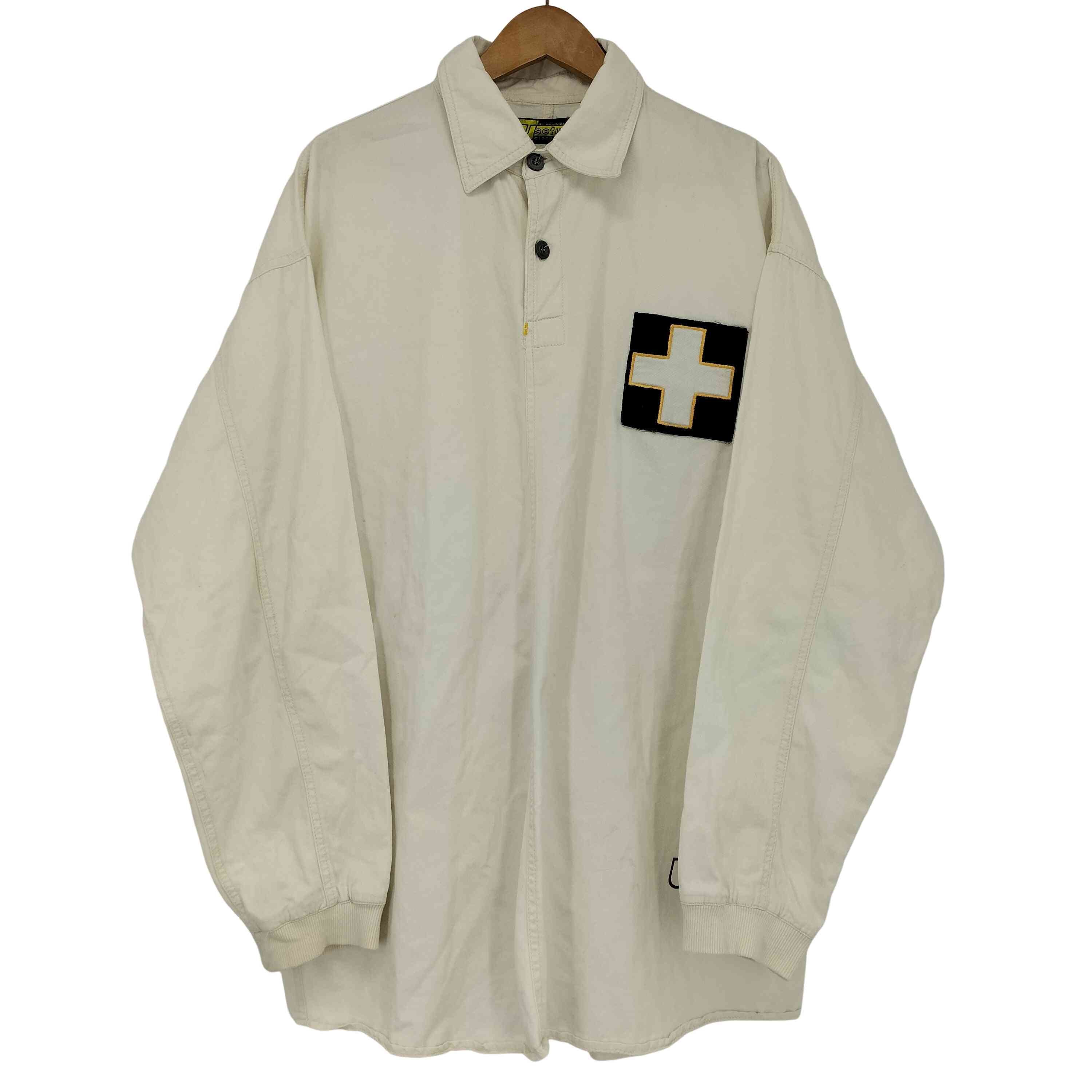 useful clothing 90-00s 十字ワッペン ヘンリーネック シャツ【1141668007426】