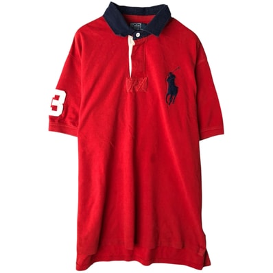 古着 ラルフローレン Ralph Lauren POLO by Ralph Lauren ビッグポニー 半袖 ラガーシャツ メンズXL相当/eaa633487