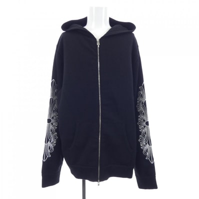 Chrome Hearts Cashmere Floral Cross Dagger & Cross Ball Zip Up Hoodie "Black"