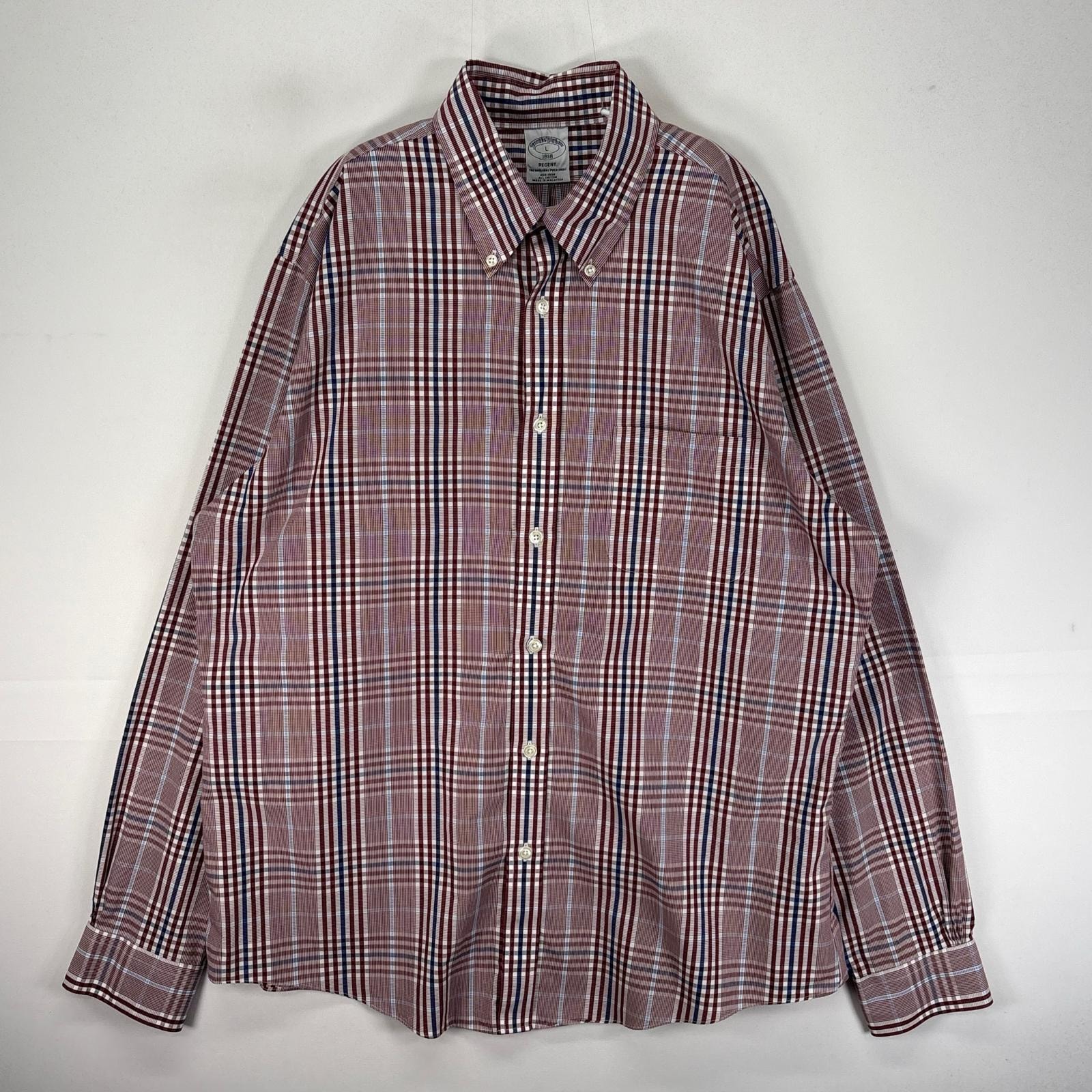 古着 ブルックスブラザーズ Brooks Brothers 長袖シャツ ボタンダウン L  レッド系 チェック メンズ