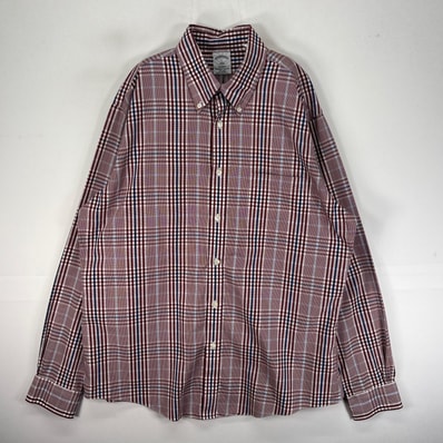 古着 ブルックスブラザーズ Brooks Brothers 長袖シャツ ボタンダウン L レッド系 チェック メンズ