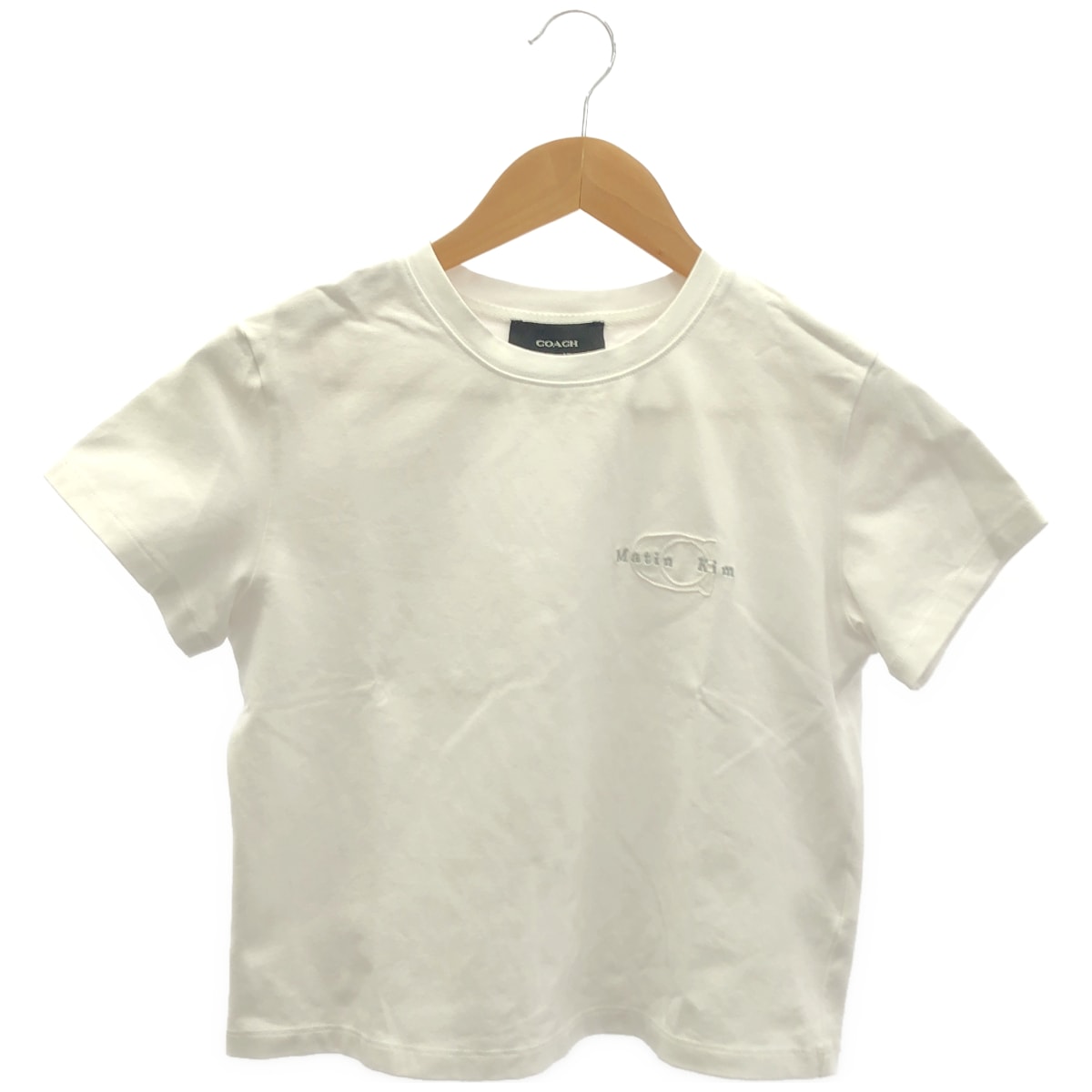 コーチ 【×Martin Kim】ホワイト ワックスド クロップド Tシャツ M