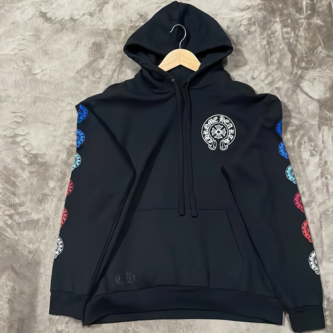 Chrome Hearts Multicolor Horseshoe Logo Hoodie "Black"