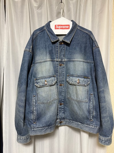 Supreme Distressed Selvedge Trucker Jacket "Washed Indigo"