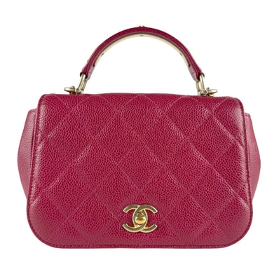 シャネル CHANEL ショルダーバッグ キャビアスキンレザー ピンク系 ゴールド レディース【中古】 z9456