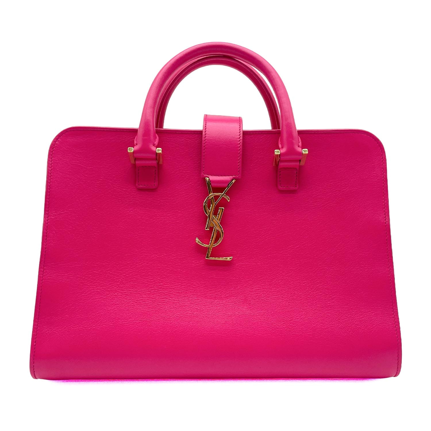 SAINT LAURENT サンローラン ベイビーカバス カサンドラ ハンドバッグ
424868 レザー ピンク レディース
【中古】