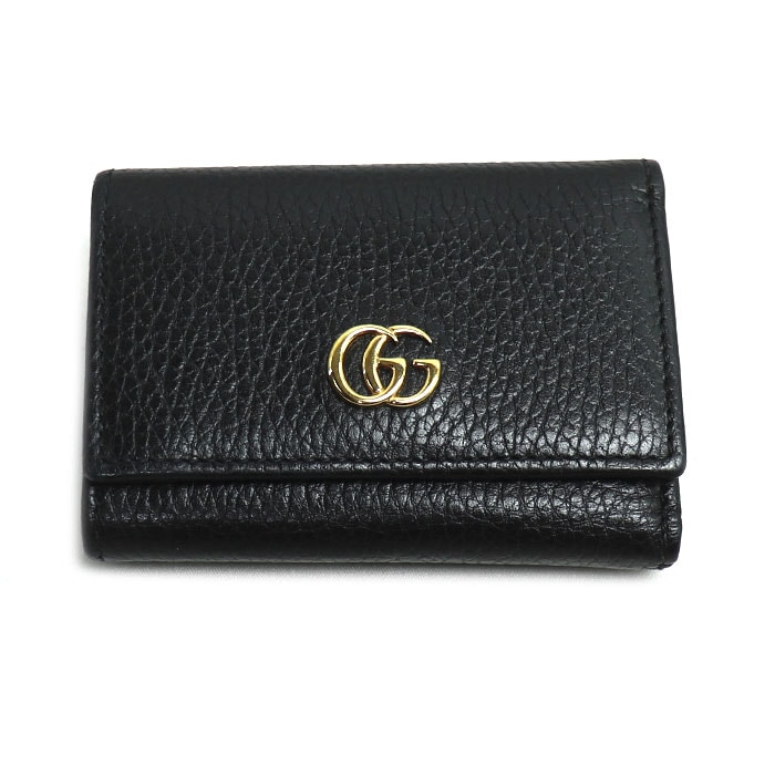 GUCCI グッチ GGマーモント コンパクトウォレット 三つ折り財布 ブラック 644407 レディース【中古】【美品】