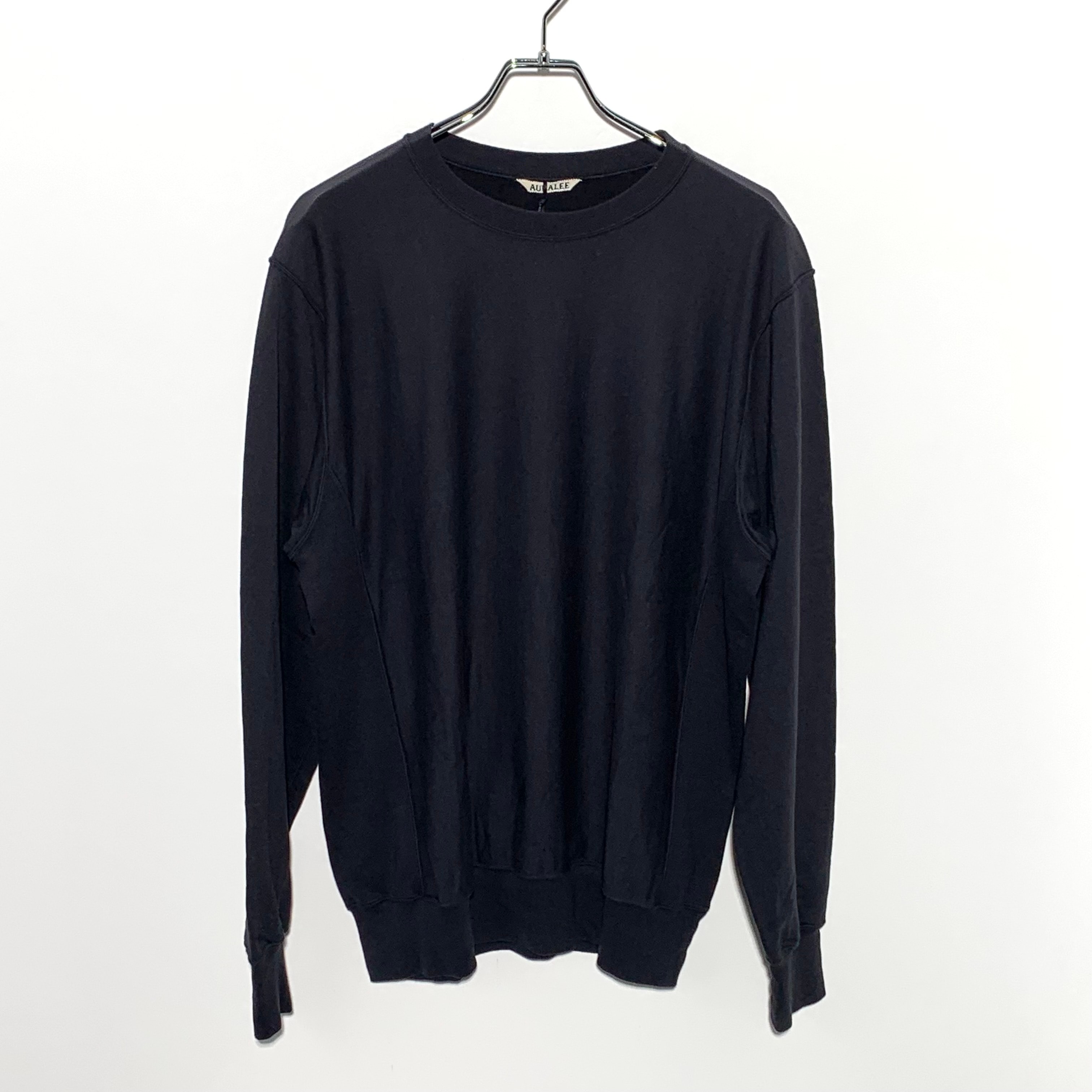 AURALEE Elastic High Gauge Sweat P/O "Black"