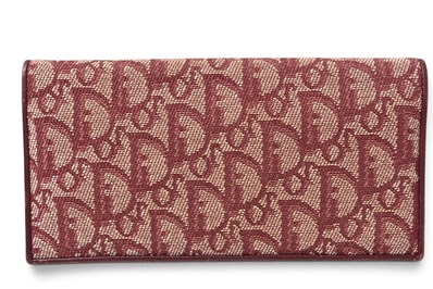 クリスチャン ディオール 財布 Christian Dior 長財布 トロッター柄/ジャガード チェリー ヴィンテージ オールド【中古】