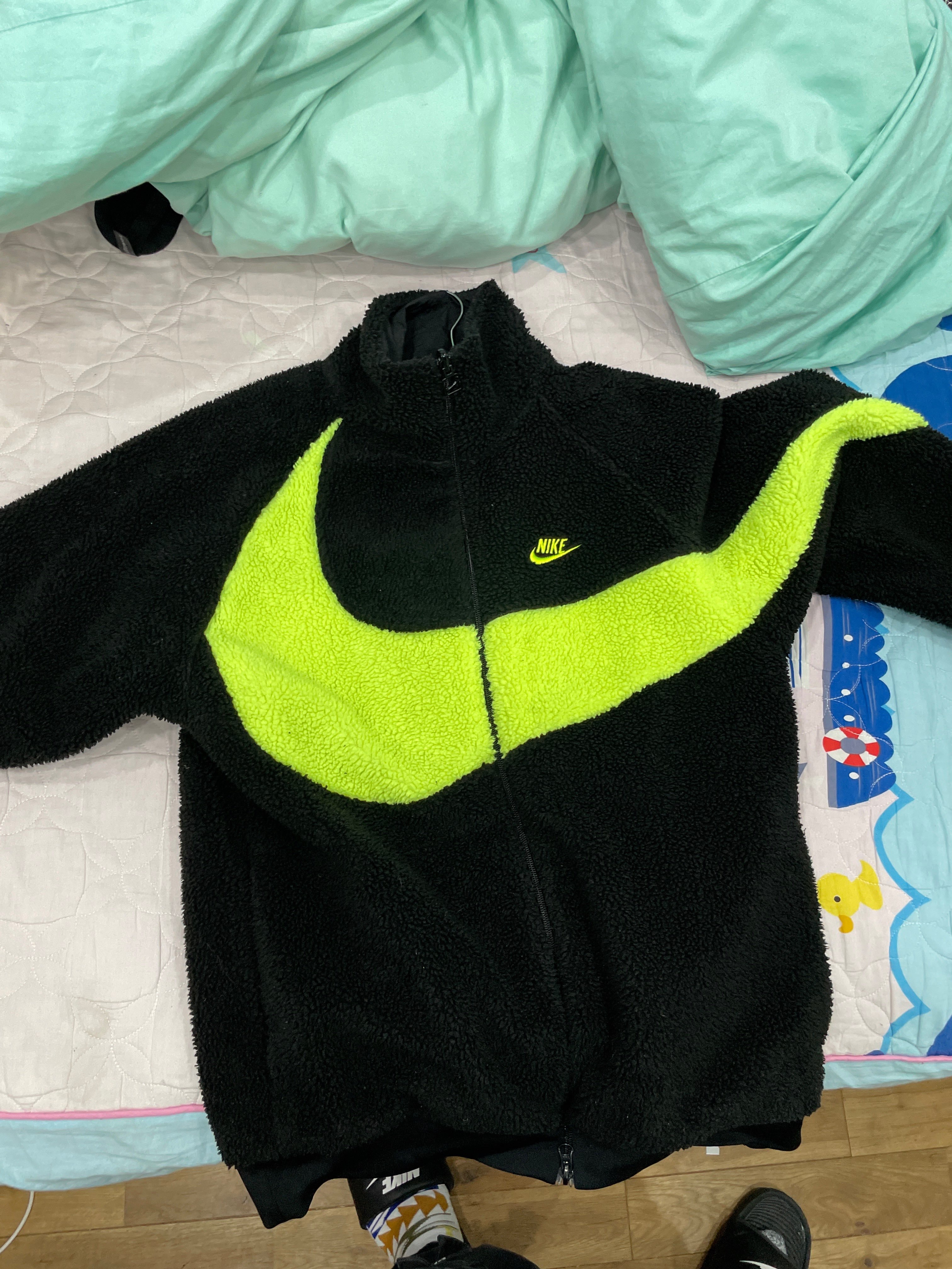 Nike Big Swoosh Reversible Boa Jacket"Black Neon"