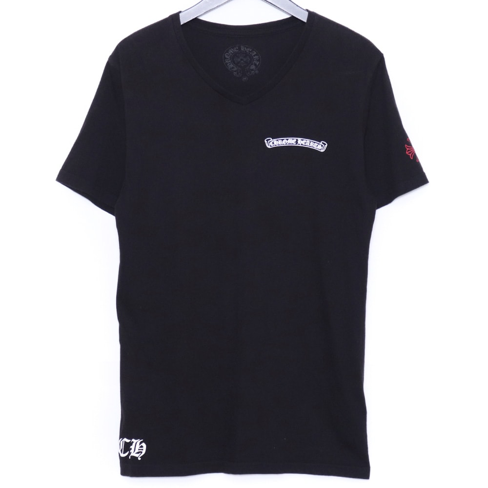 CHROME HEARTS スクロールラベル USA VネックTシャツ