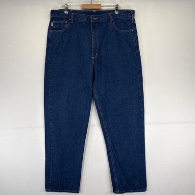 古着 カーハート Carhartt USA製 デニム パンツ ワーク ワンポイントロゴ 大きいサイズ W42 L34 ブルー系 メンズ