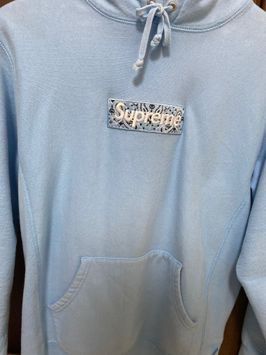 Supreme Bandana Box Logo Hooded Sweatshirt "Blue"