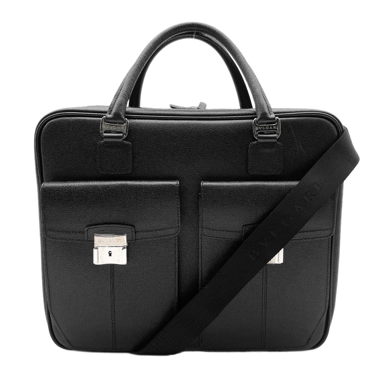 BVLGARI ブルガリ ミレリゲ ロゴ 2way ボストンバッグ
ビジネスバッグ ショルダーストラップ レザー メタル ブラック メンズ
【中古】