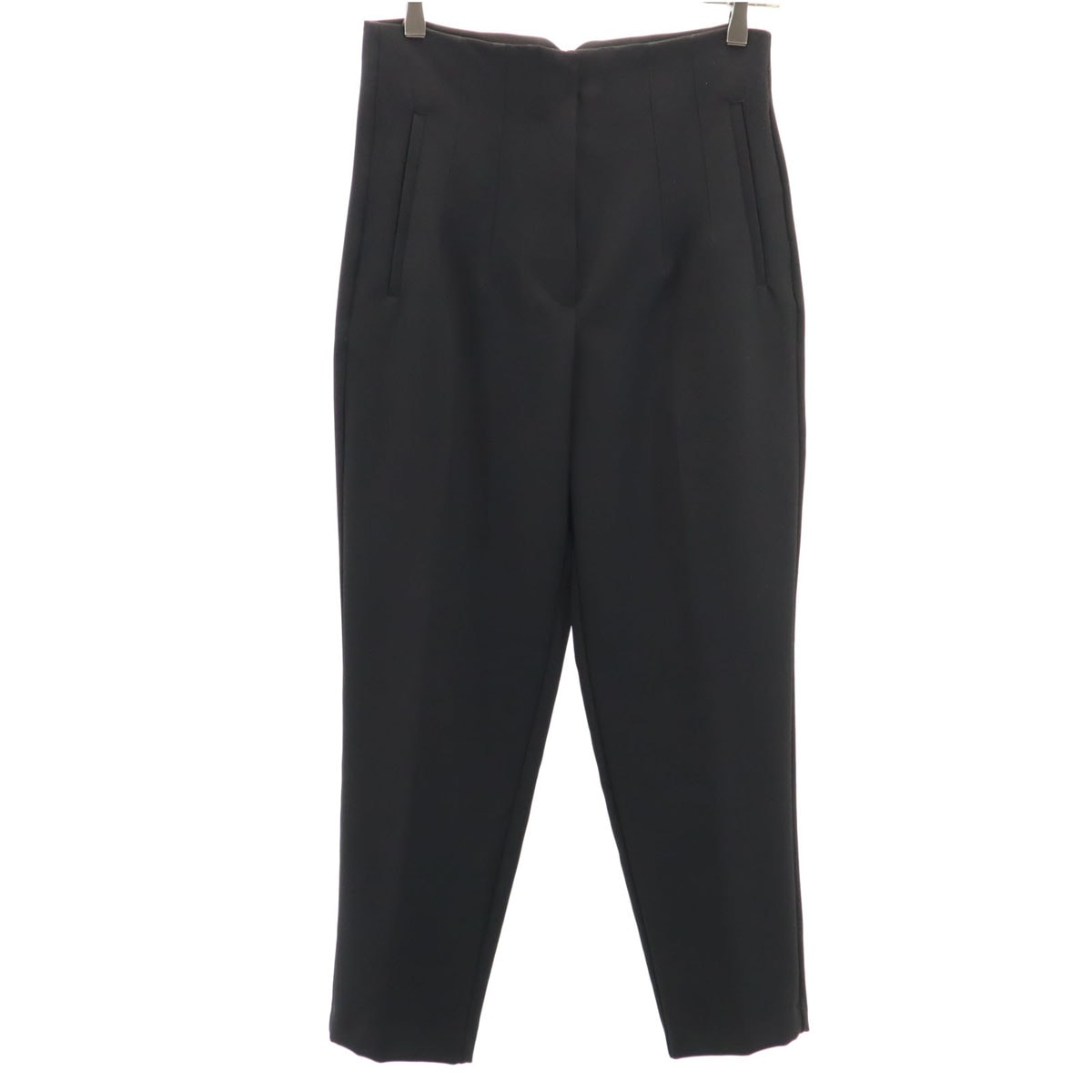 ZARA BASIC ザラベーシック ハイライズ クロップドパンツ S ブラック