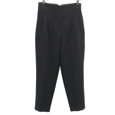 ZARA BASIC ザラベーシック ハイライズ クロップドパンツ S ブラック