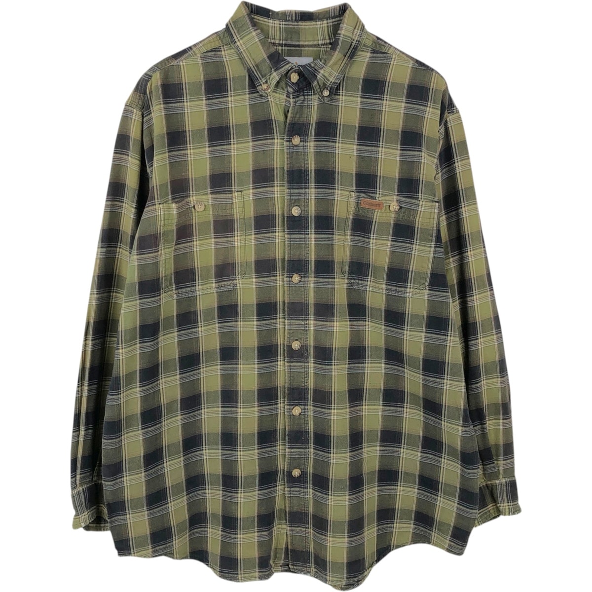 古着 カーハート Carhartt チェック柄 長袖 ボタンダウン ワークシャツ メンズL相当/eaa663386