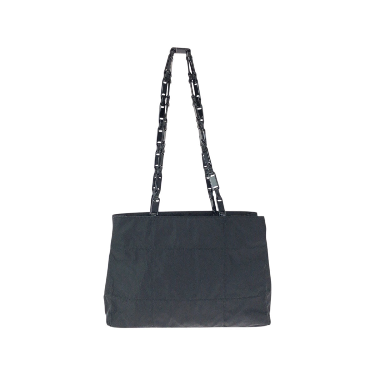 美品 PRADA プラダ テスート 三角ロゴプレート ブラック 黒 シルバー金具 ナイロン プラスチック/ トートバッグ ショルダーバッグ 505446 【中古】