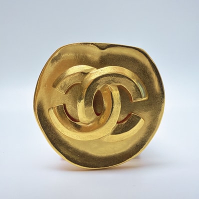 CHANEL シャネル ココマーク ブローチ ヴィンテージ アクセサリー GP ゴールド 新品同様品