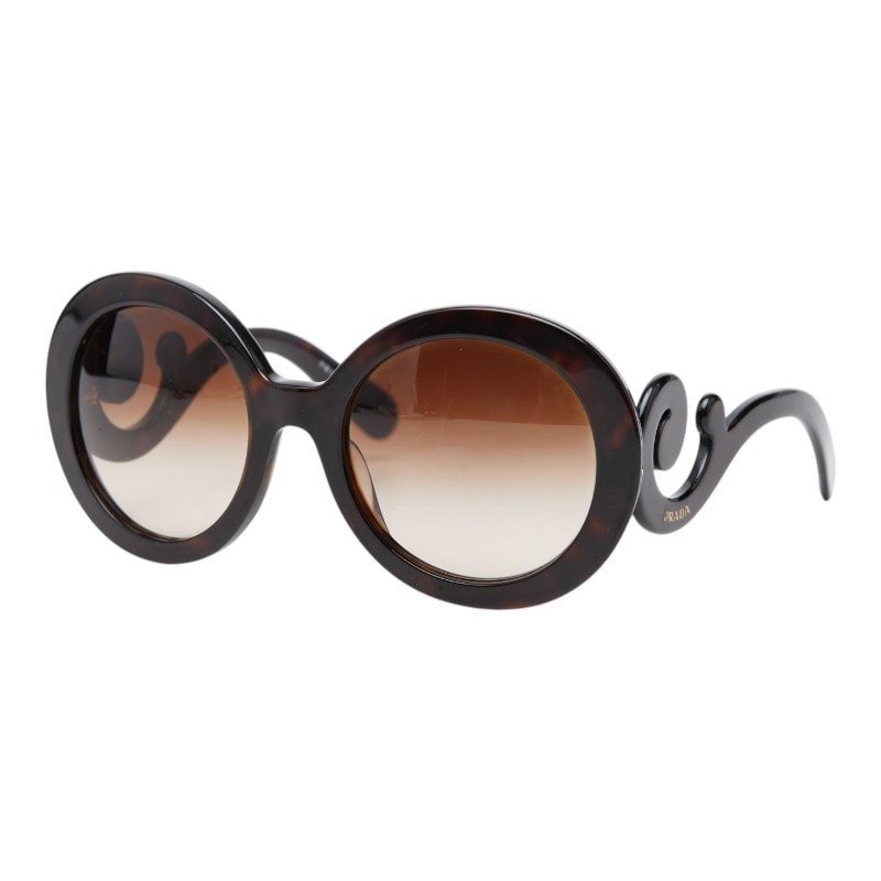 プラダ ミニマルバロック サングラス SPR27N-A ブラウン プラスチック レディース PRADA 【中古】