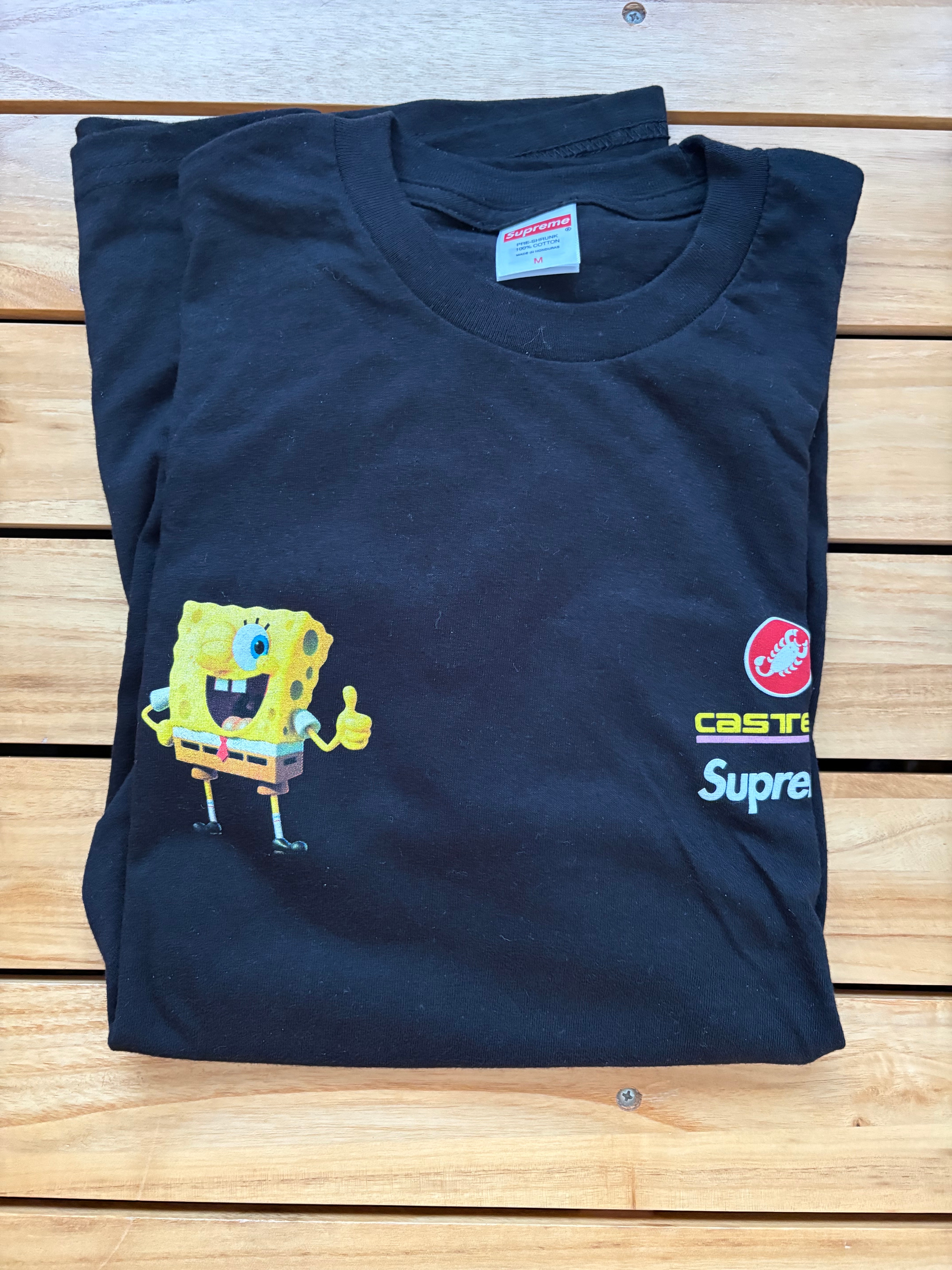 Supreme×スポンジボブ コラボシャツ ブルー 新品未開封 Supreme x SpongeBob Castelli Racing L/S Tee 
