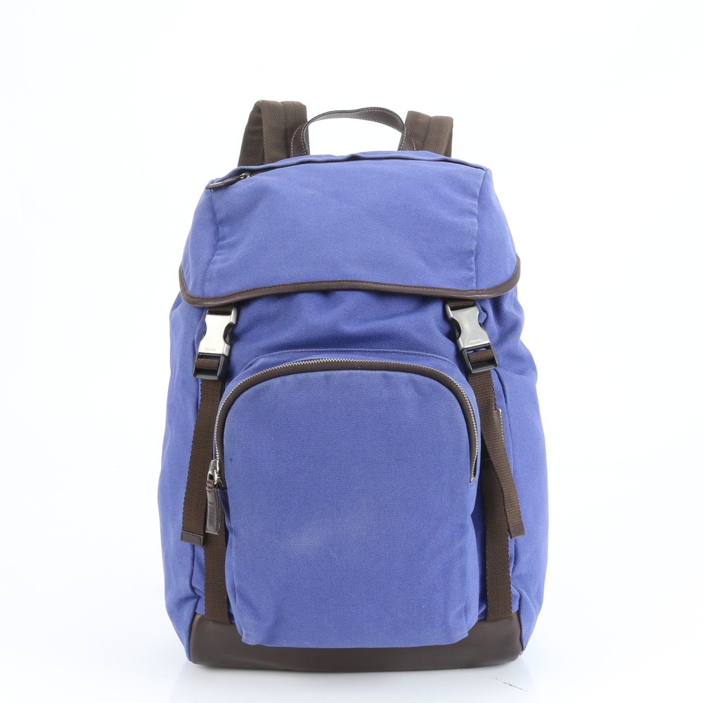 ■極美品 プラダ リュックサック レザー×キャンバス