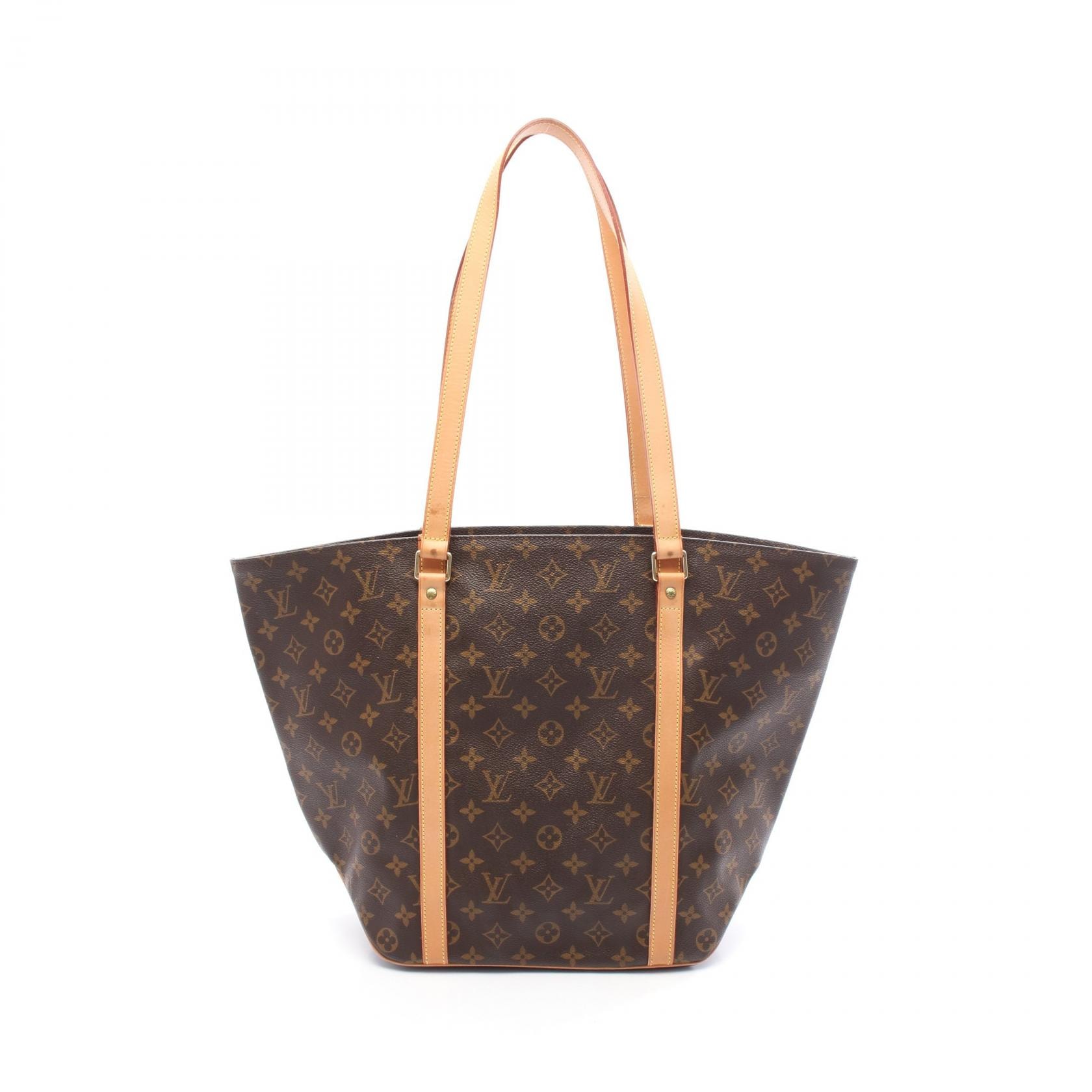 ルイ・ヴィトン LOUIS VUITTON サックショッピング トートバッグ バッグ PVCコーティングキャンバス レザー モノグラム レディース ブラウン系 M51108 【中古】