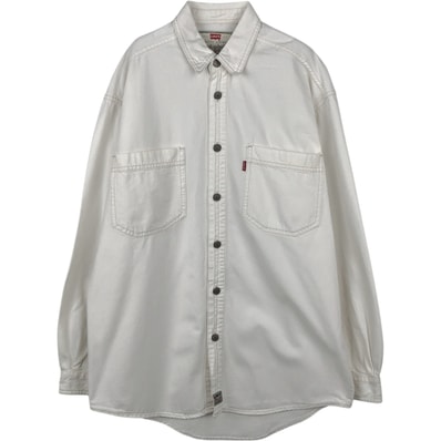 古着 90~00年代 リーバイス Levi's RED TAB 長袖 ホワイトデニムシャツ メンズS相当/eaa652029