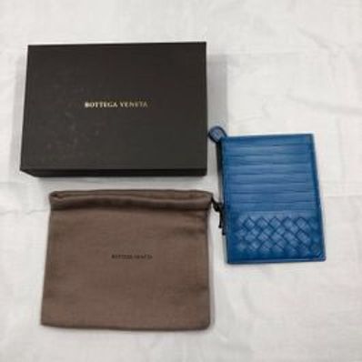 Bottega Veneta Intrecciato Card Case "Blue"
