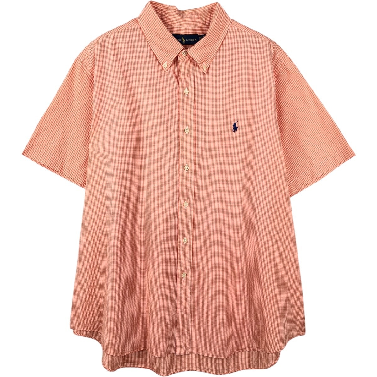 古着 ラルフローレン Ralph Lauren ギンガムチェック 半袖 ボタンダウン チェックシャツ メンズXXL相当/eaa658020