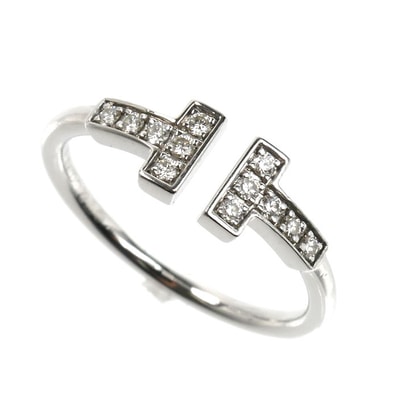TIFFANY&Co. ティファニー K18WG ホワイトゴールド Tワイヤー ダイヤ リング・指輪 60147236 ダイヤモンド 13号 2.7g レディース【中古】【美品】