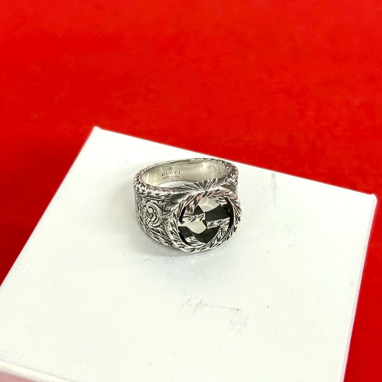GUCCI グッチ アラベスク インターロッキングG リング シルバー925 リング・指輪 12号 シルバー
 44836