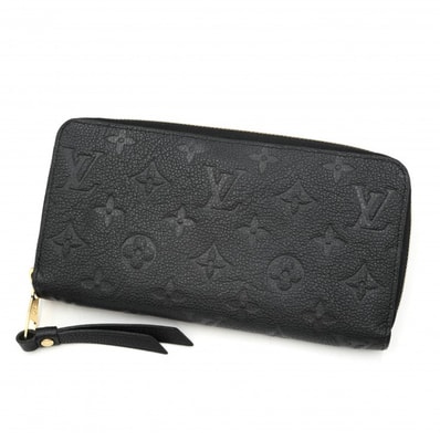 LOUIS VUITTON(ルイヴィトン)ジッピー・ウォレット モノグラム・アンプラント 長財布 ノワール ブラック レザー ゴールド金具 レディース M61864【中古】