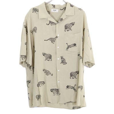 セリーヌ 2C730362Q Hawaiian Layon Shirt アニマル柄 ハワイアン ルーズ 半袖シャツ 40
