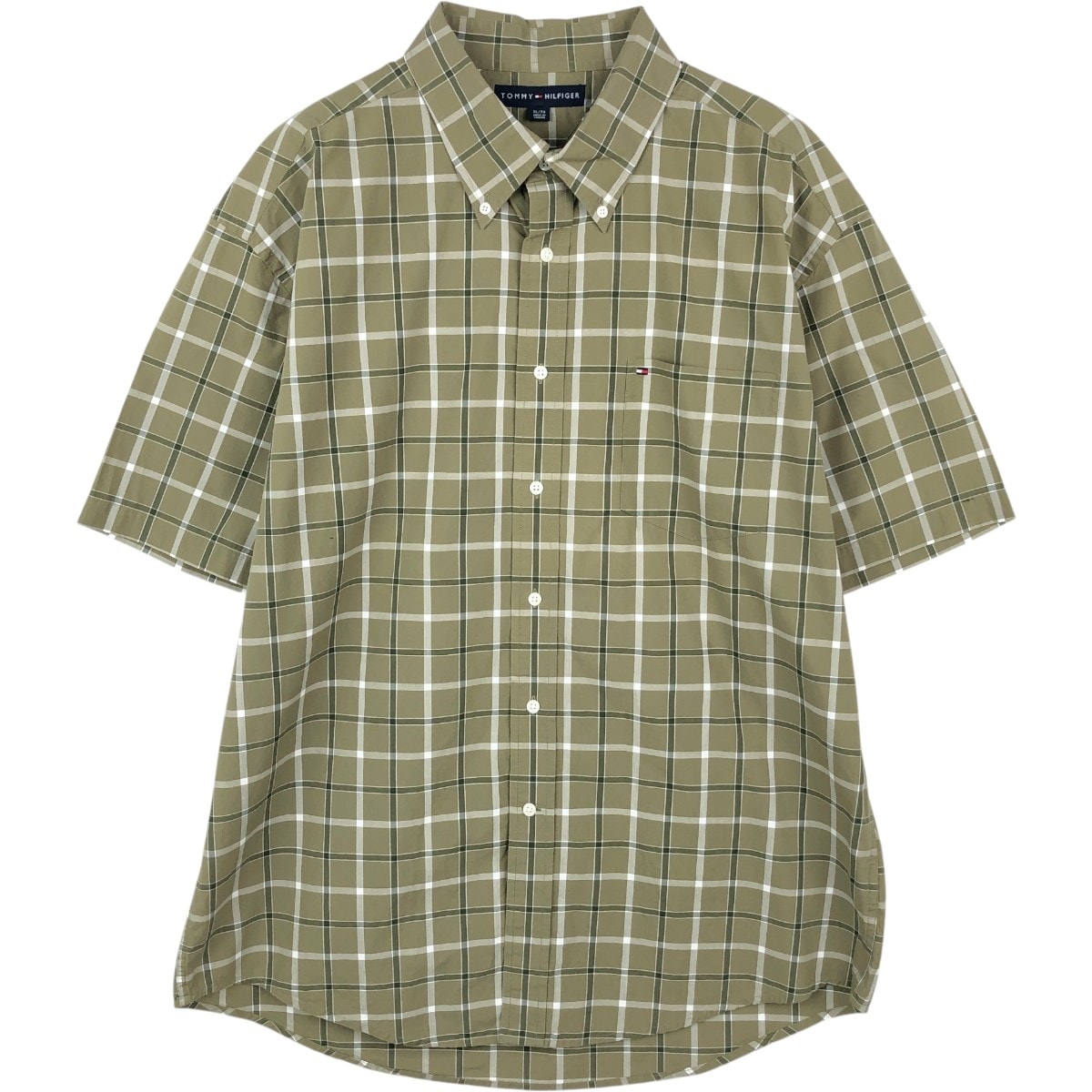 古着 トミーヒルフィガー TOMMY HILFIGER 半袖 ボタンダウン チェックシャツ メンズXL相当/eaa668696